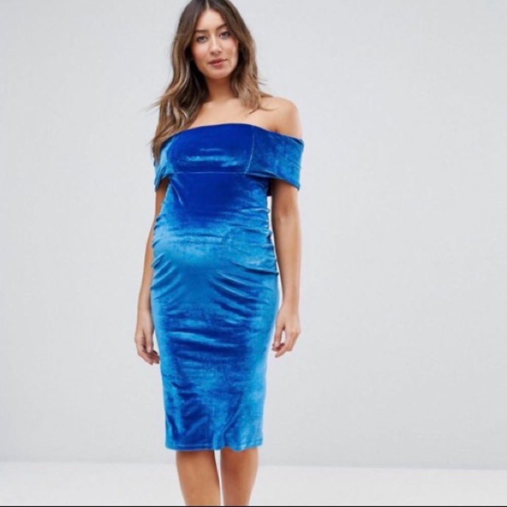 ASOS Bardot Off-the-Shoulder Maternity Dress